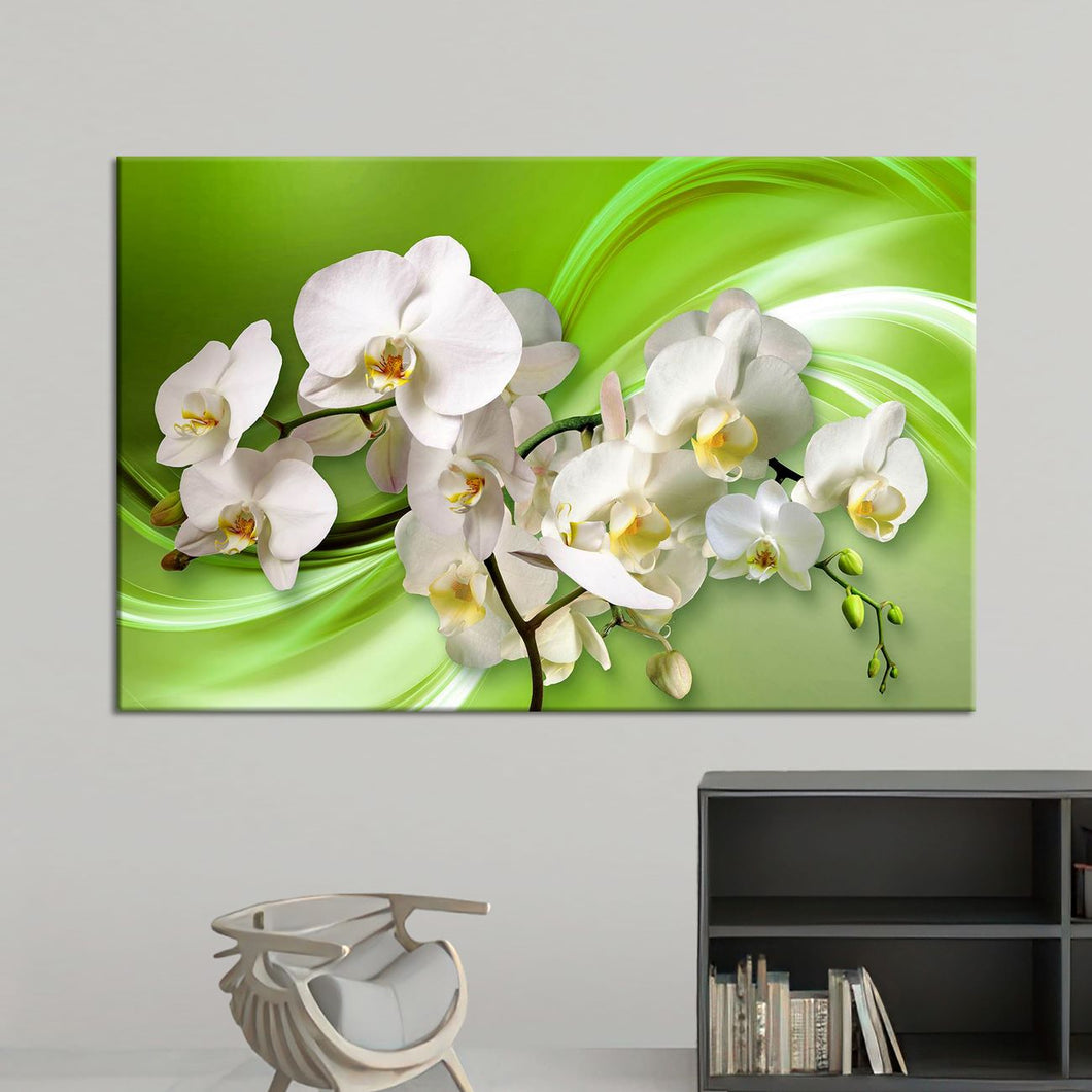 Орхидеи под зеленото небо