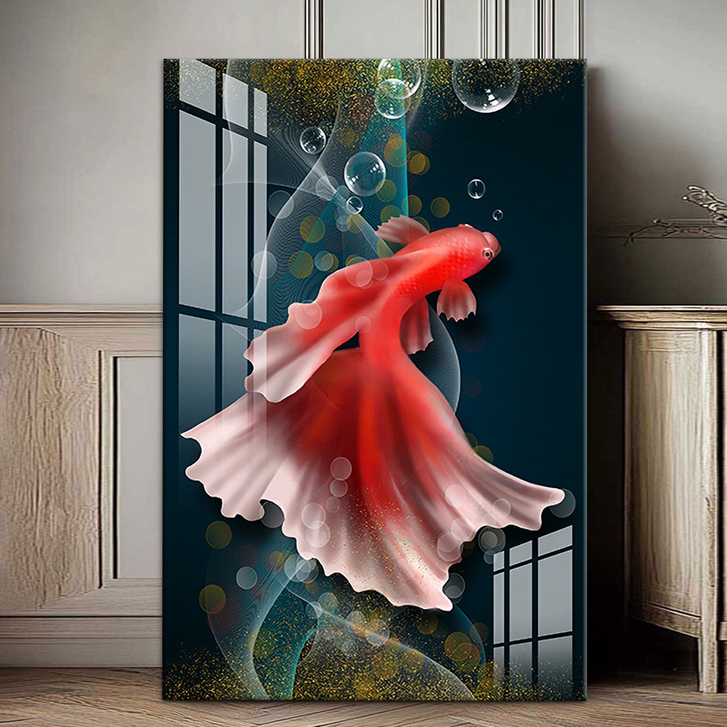 Црвена рипка во темна вода