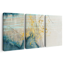 Вчитај ја сликата во галериски мод за гледање, Апстракција на златни точки - Триптих