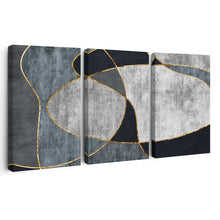 Вчитај ја сликата во галериски мод за гледање, Сиви контури со златен сјај - Триптих