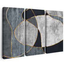 Вчитај ја сликата во галериски мод за гледање, Сиви контури со златен сјај - Триптих